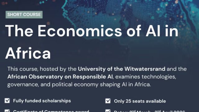 Fully Funded Short Course — The Economics of Artificial Intelligence in Africa