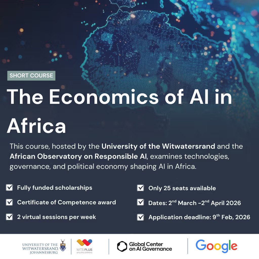 Fully Funded Short Course — The Economics of Artificial Intelligence in Africa